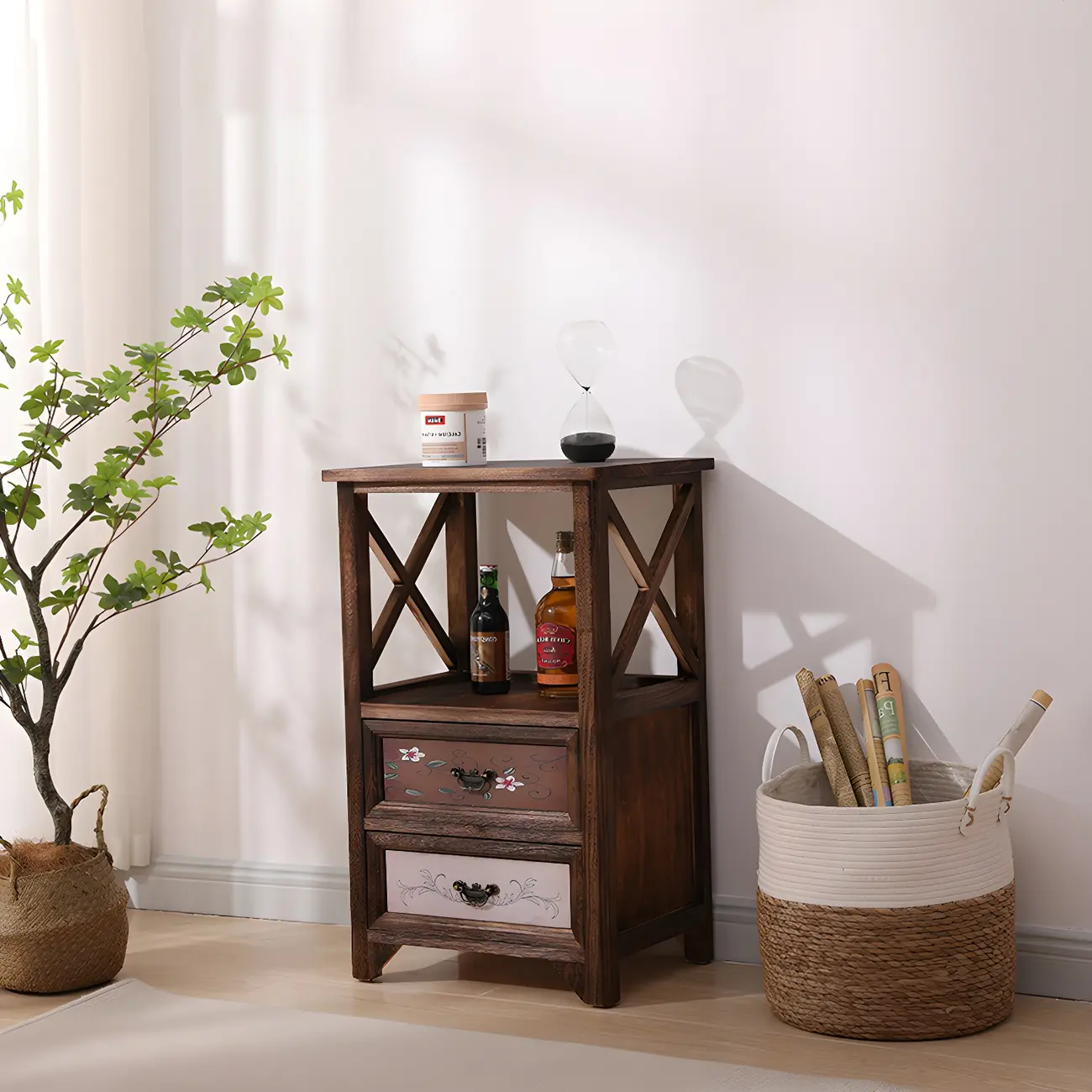 Industrial Rectangular Wooden Drawer Cabinet for Parlor Decor Image - 26 | homeyfad