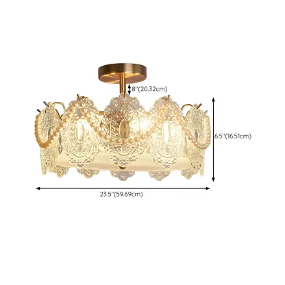 Geometric Round Ceiling Light Fixture for Modern Living Room Image - 42