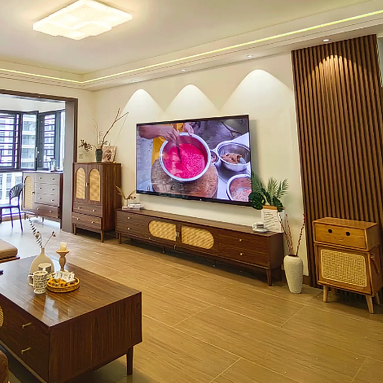  Mid-Century Modern Storage Cabinet for Parlor, Glass Door Image - 12 | homeyfad