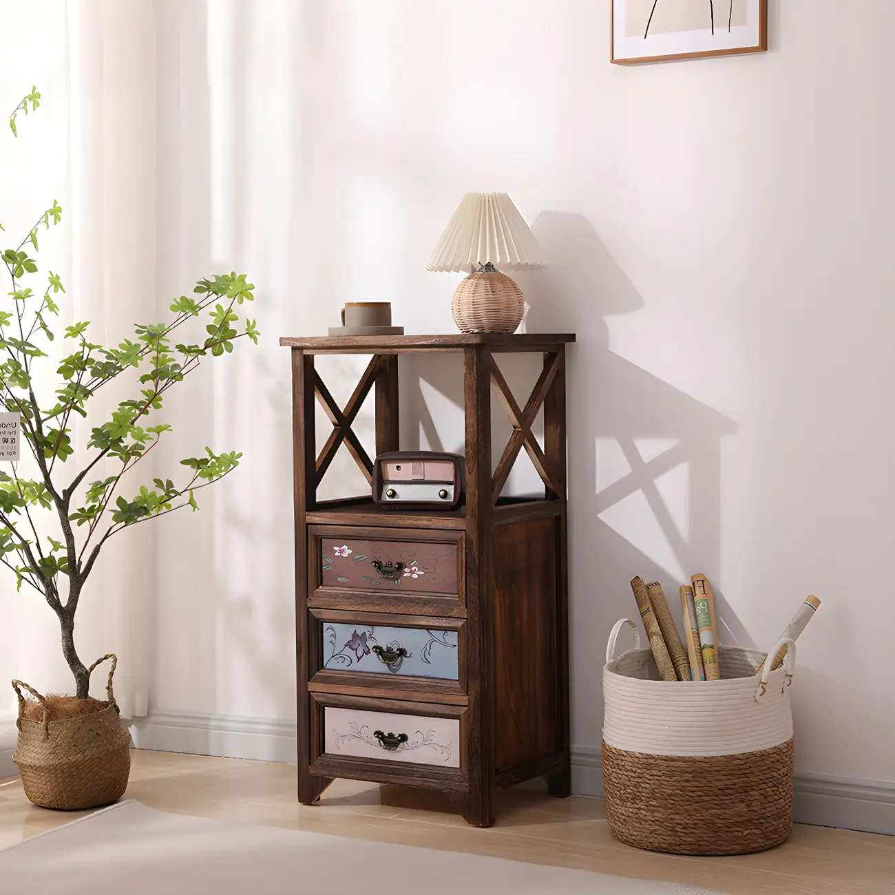 Industrial Rectangular Wooden Drawer Cabinet for Parlor Decor Image - 27 | homeyfad