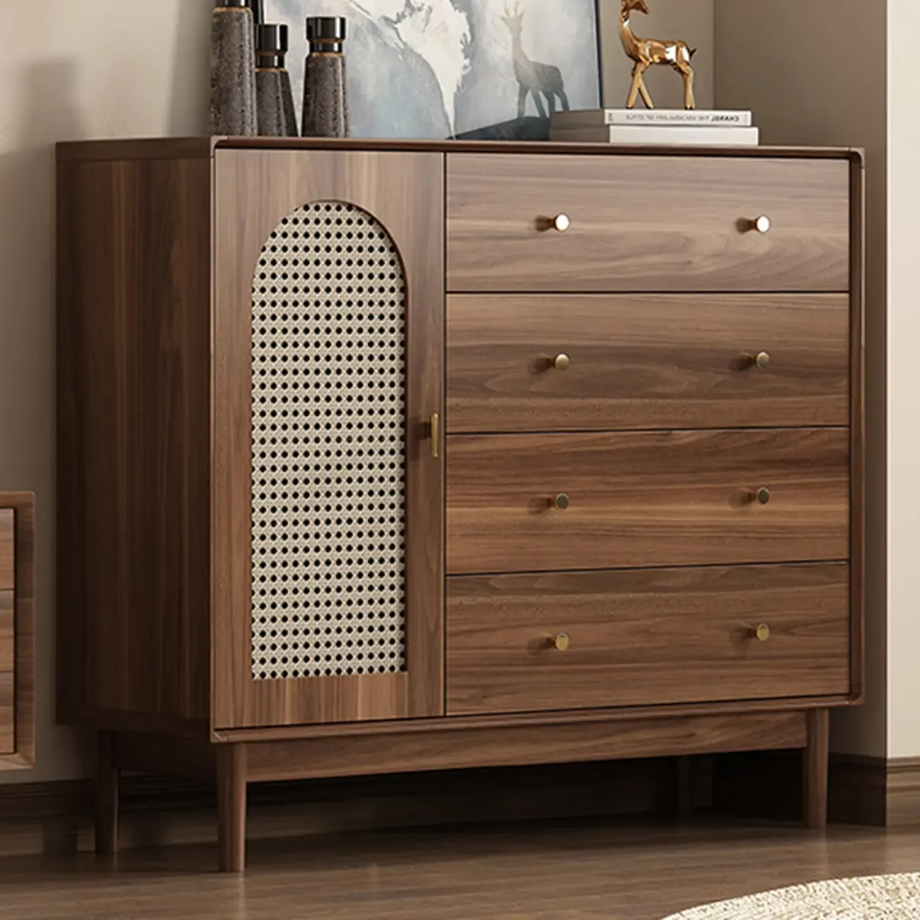  Mid-Century Modern Storage Cabinet for Parlor, Glass Door Image - 14