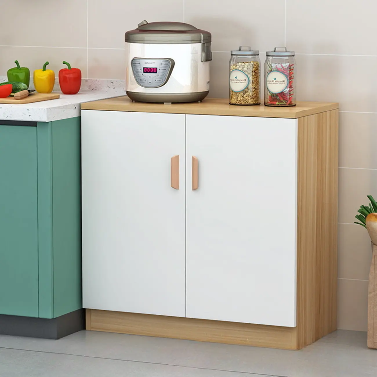 Modish Composite Wood Kitchen Cabinet for Kitchen Storage Image - 7 | homeyfad