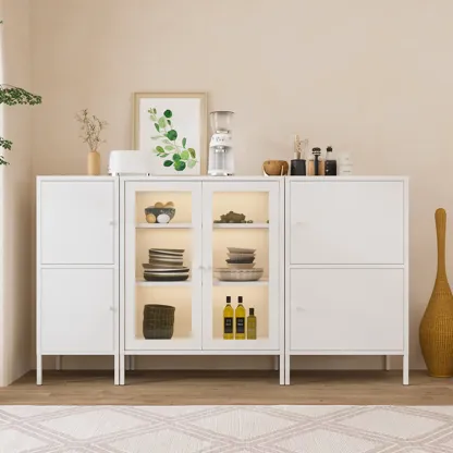 Stylish Accent Cabinet for Living Room with Doors & Drawers Image - 3