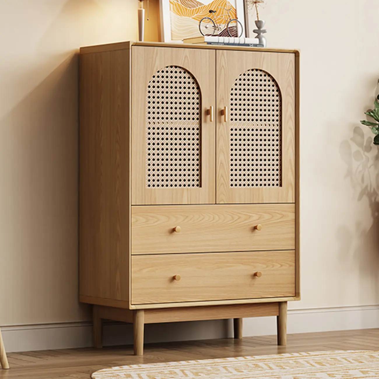  Mid-Century Modern Storage Cabinet for Parlor, Glass Door Image - 20 | homeyfad