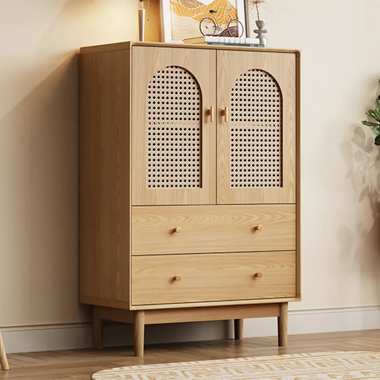  Mid-Century Modern Storage Cabinet for Parlor, Glass Door Image - 20