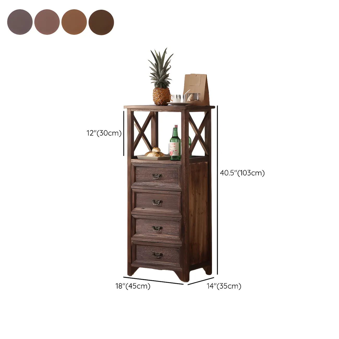 Industrial Rectangular Wooden Drawer Cabinet for Parlor Decor Image - 35 | homeyfad