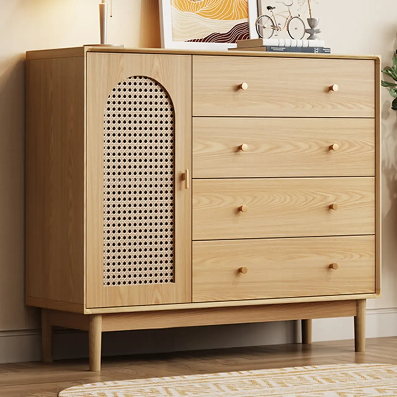  Mid-Century Modern Storage Cabinet for Parlor, Glass Door Image - 21