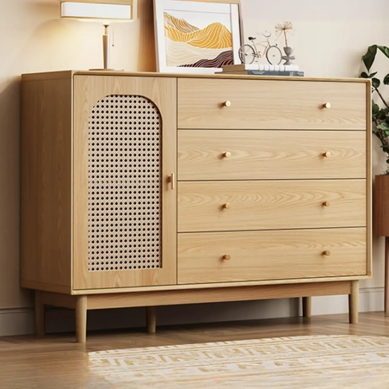  Mid-Century Modern Storage Cabinet for Parlor, Glass Door Image - 22