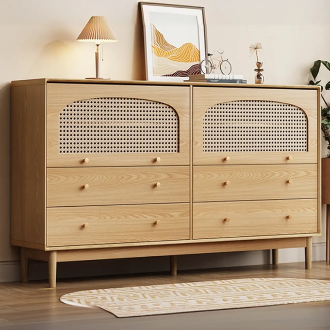  Mid-Century Modern Storage Cabinet for Parlor, Glass Door Image - 23 | homeyfad