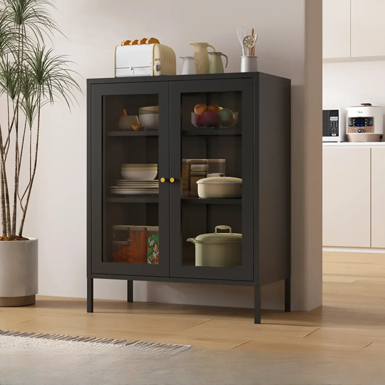 Stylish Accent Cabinet for Living Room with Doors & Drawers Image - 7