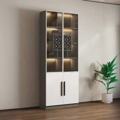 79" Modern Wooden Lighted Storage Cabinet for Indoor Display Image - 25