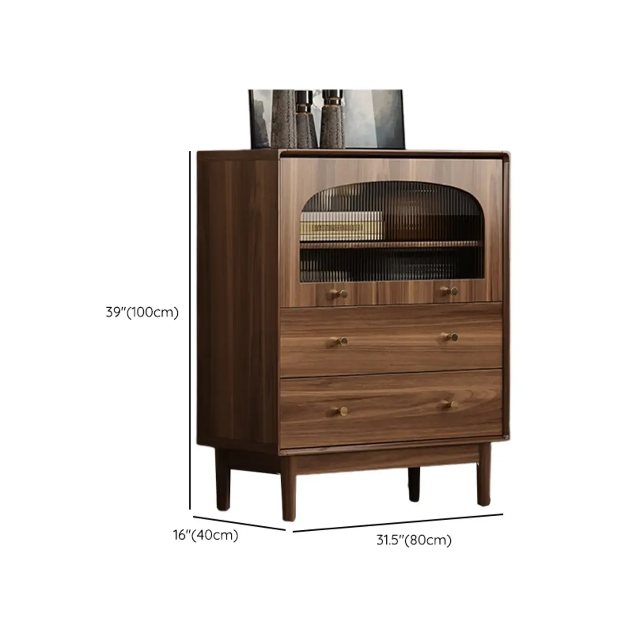  Mid-Century Modern Storage Cabinet for Parlor, Glass Door #size