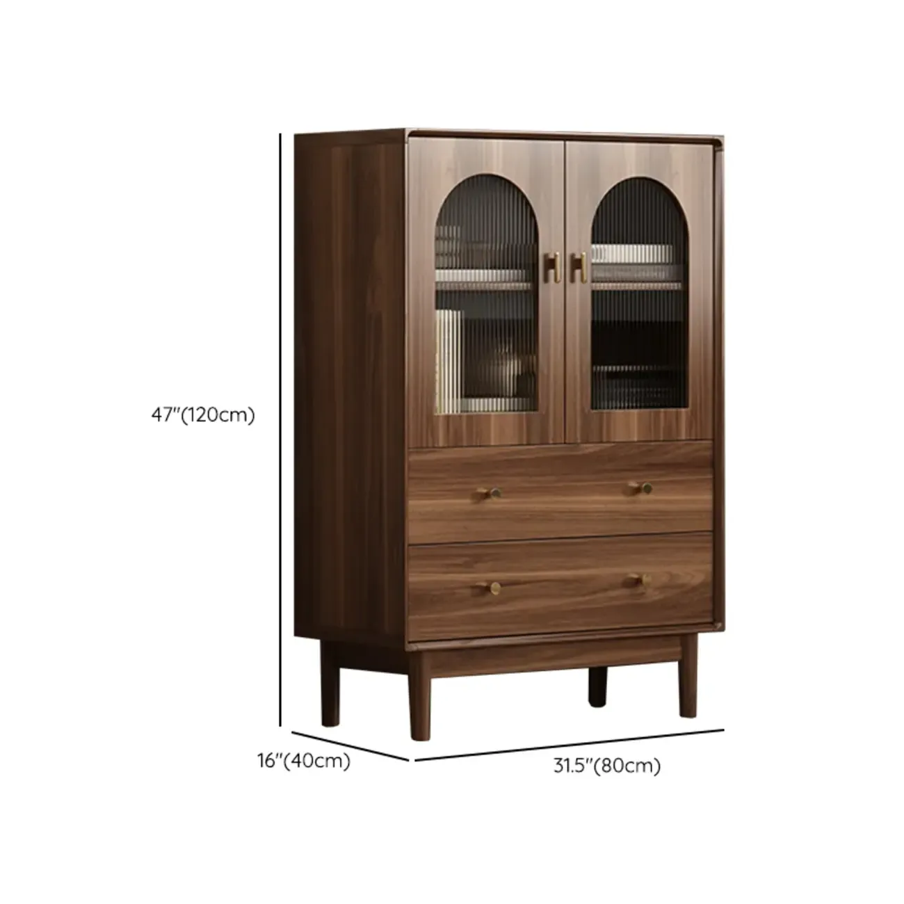  Mid-Century Modern Storage Cabinet for Parlor, Glass Door Image - 26