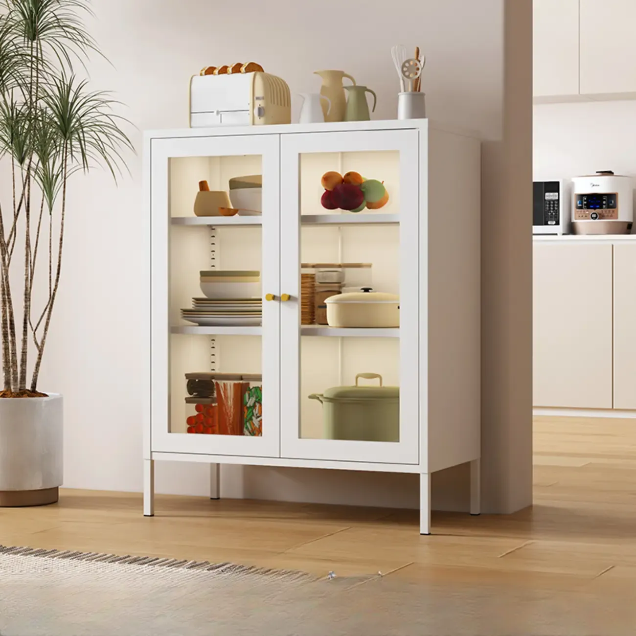 Stylish Accent Cabinet for Living Room with Doors & Drawers Image - 12