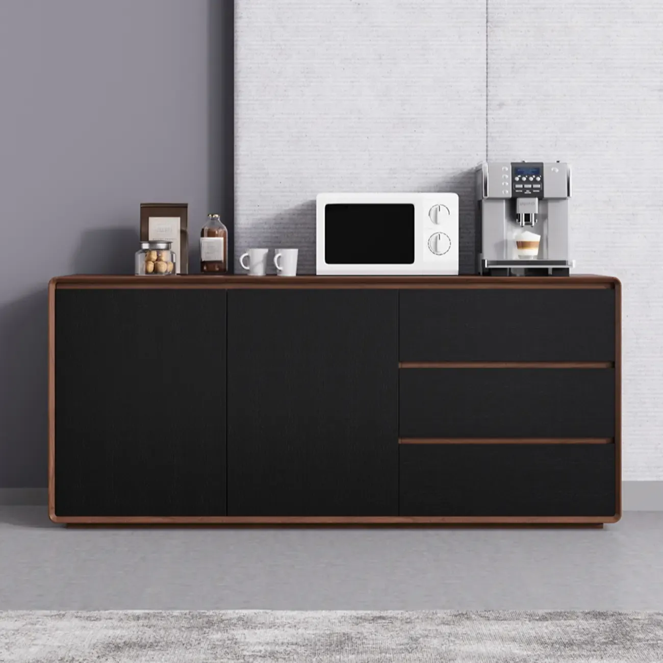 Modern Wooden Sideboard with Drawers for Kitchen Image - 1