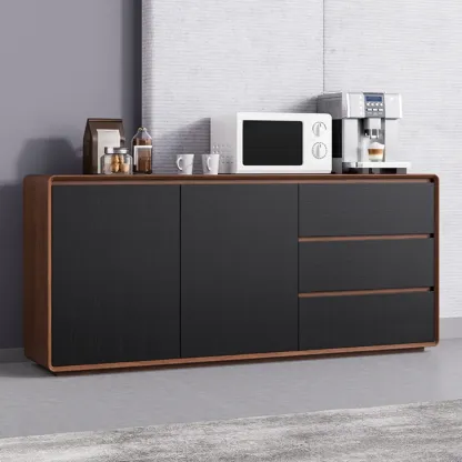 Modern Wooden Sideboard with Drawers for Kitchen Image - 2