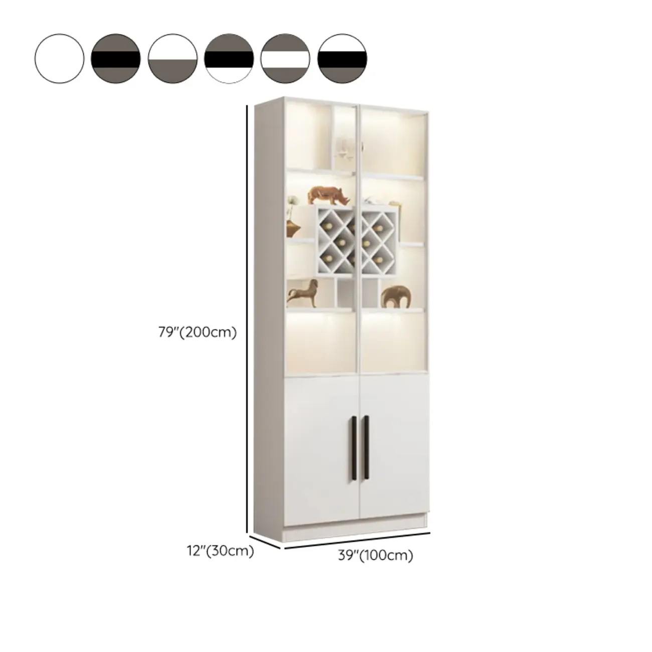 79" Modern Wooden Lighted Storage Cabinet for Indoor Display Image - 32 | homeyfad