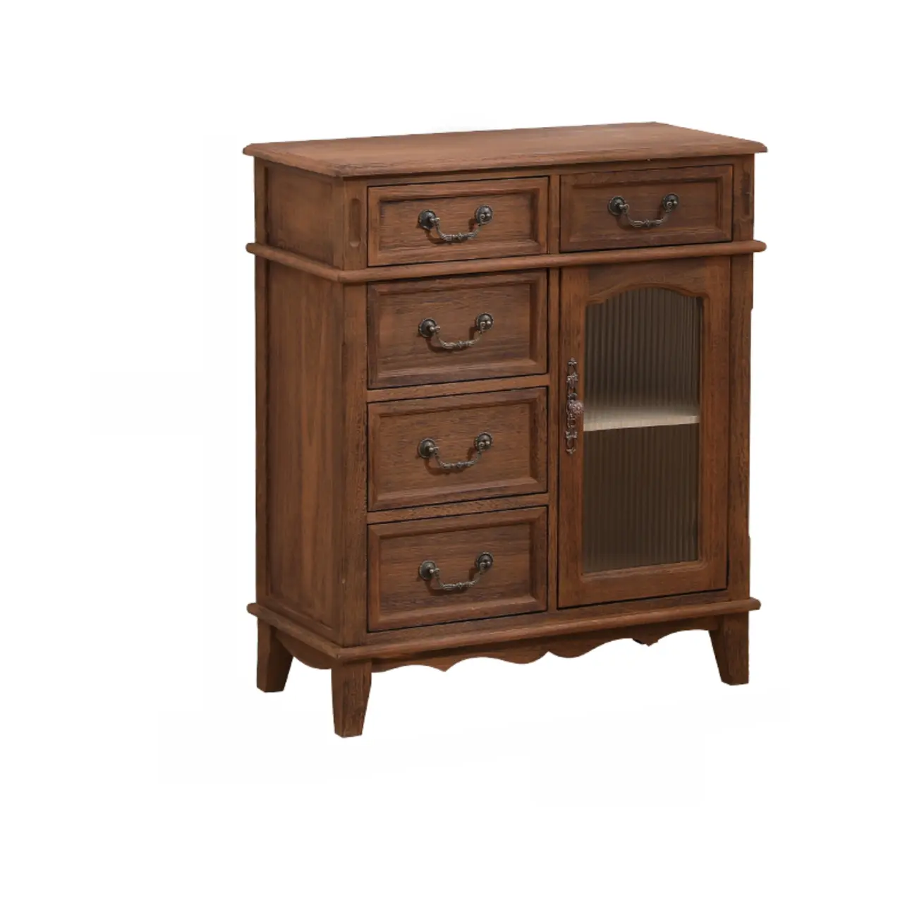 Rustic Wooden Cabinet with Rattan-Weaved for Living Room | homeyfad