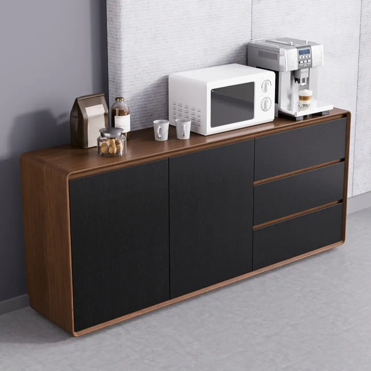 Modern Wooden Sideboard with Drawers for Kitchen Image - 3