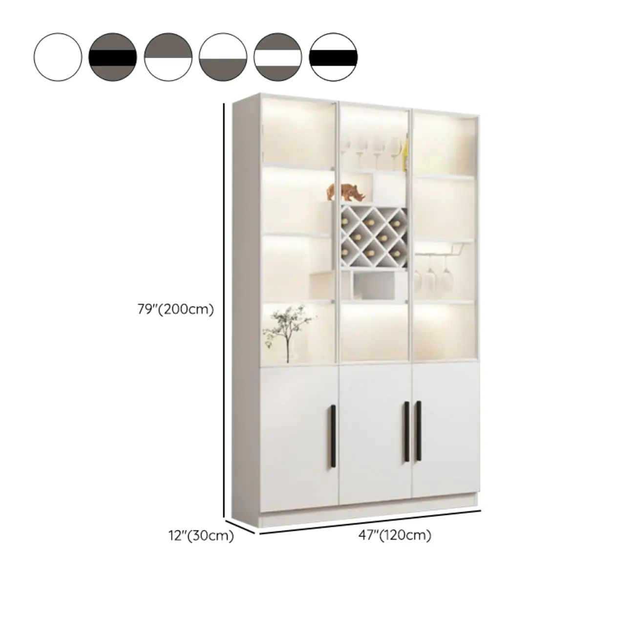 79" Modern Wooden Lighted Storage Cabinet for Indoor Display Image - 33 | homeyfad