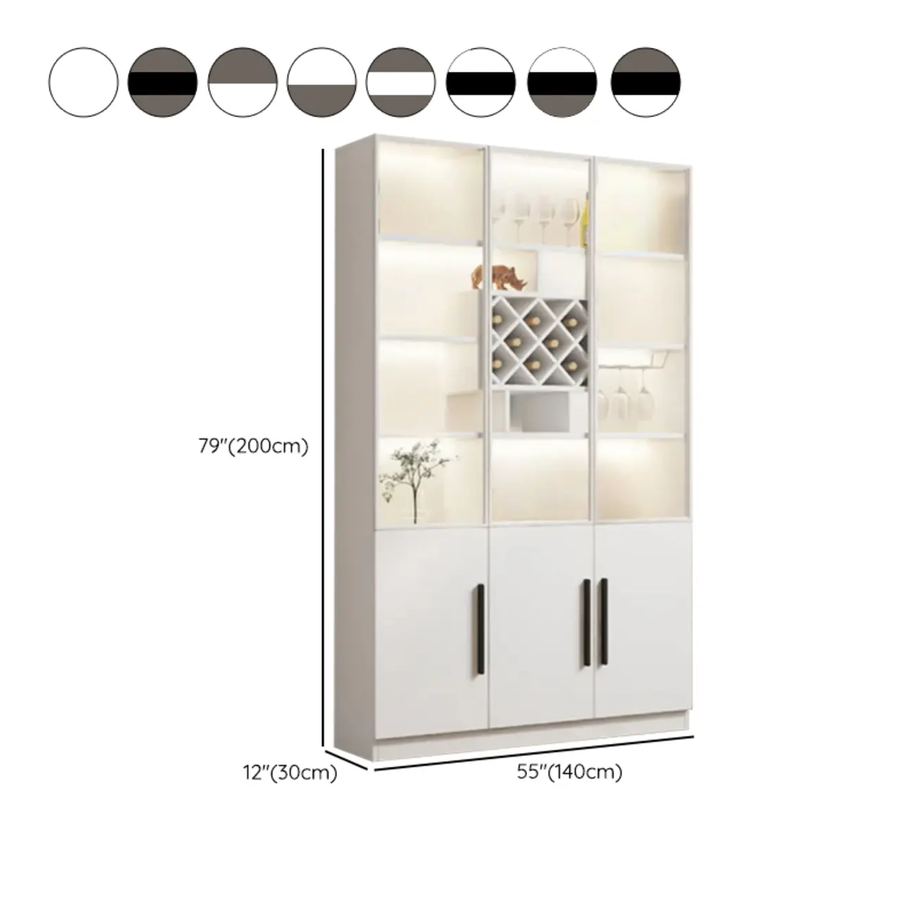 79" Modern Wooden Lighted Storage Cabinet for Indoor Display Image - 34 | homeyfad