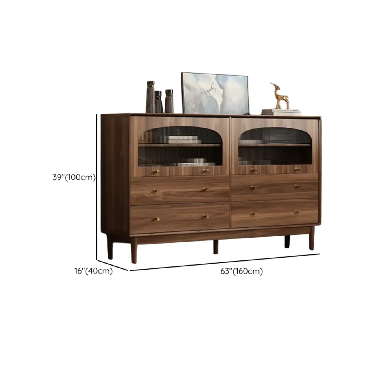  Mid-Century Modern Storage Cabinet for Parlor, Glass Door Image - 34