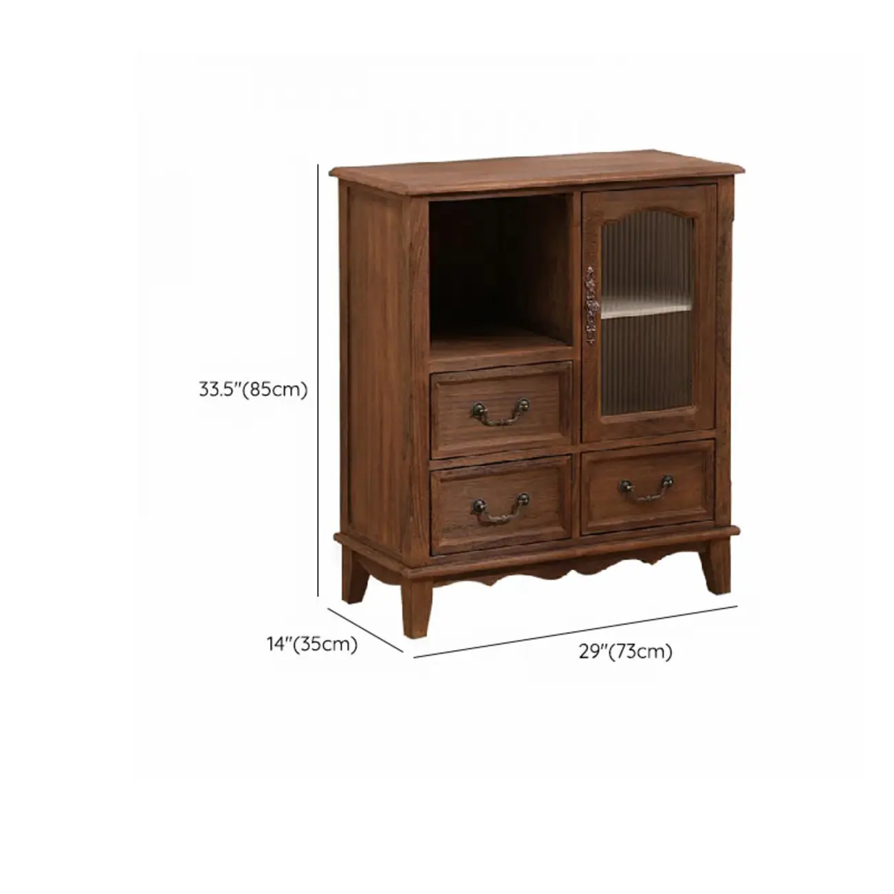 Rustic Wooden Cabinet with Rattan-Weaved for Living Room  Image - 26 | homeyfad