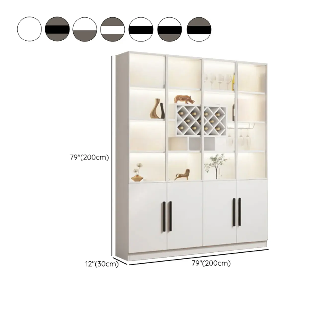 79" Modern Wooden Lighted Storage Cabinet for Indoor Display Image - 38 | homeyfad