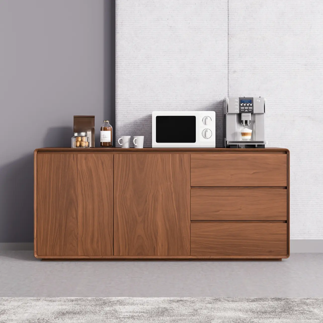 Modern Wooden Sideboard with Drawers for Kitchen Image - 7 | homeyfad