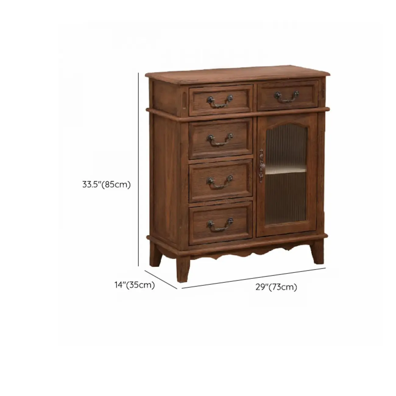 Rustic Wooden Cabinet with Rattan-Weaved for Living Room  Image - 27 | homeyfad