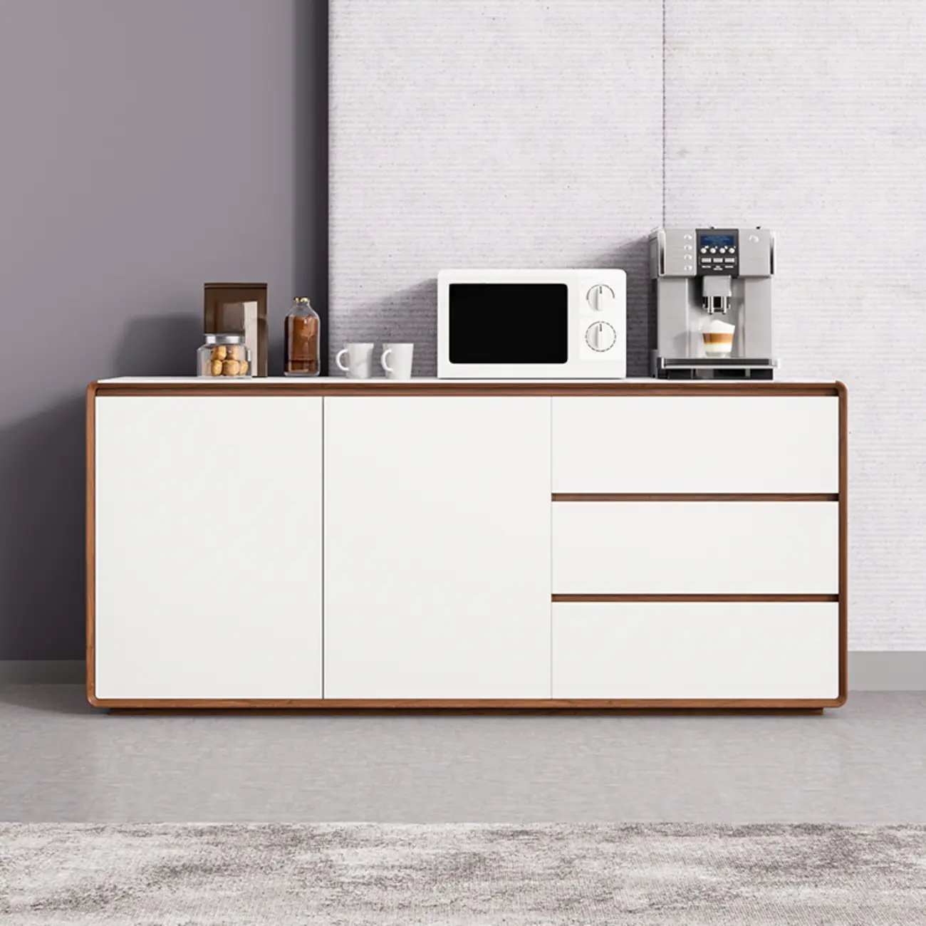 Modern Wooden Sideboard with Drawers for Kitchen Image - 8 | homeyfad