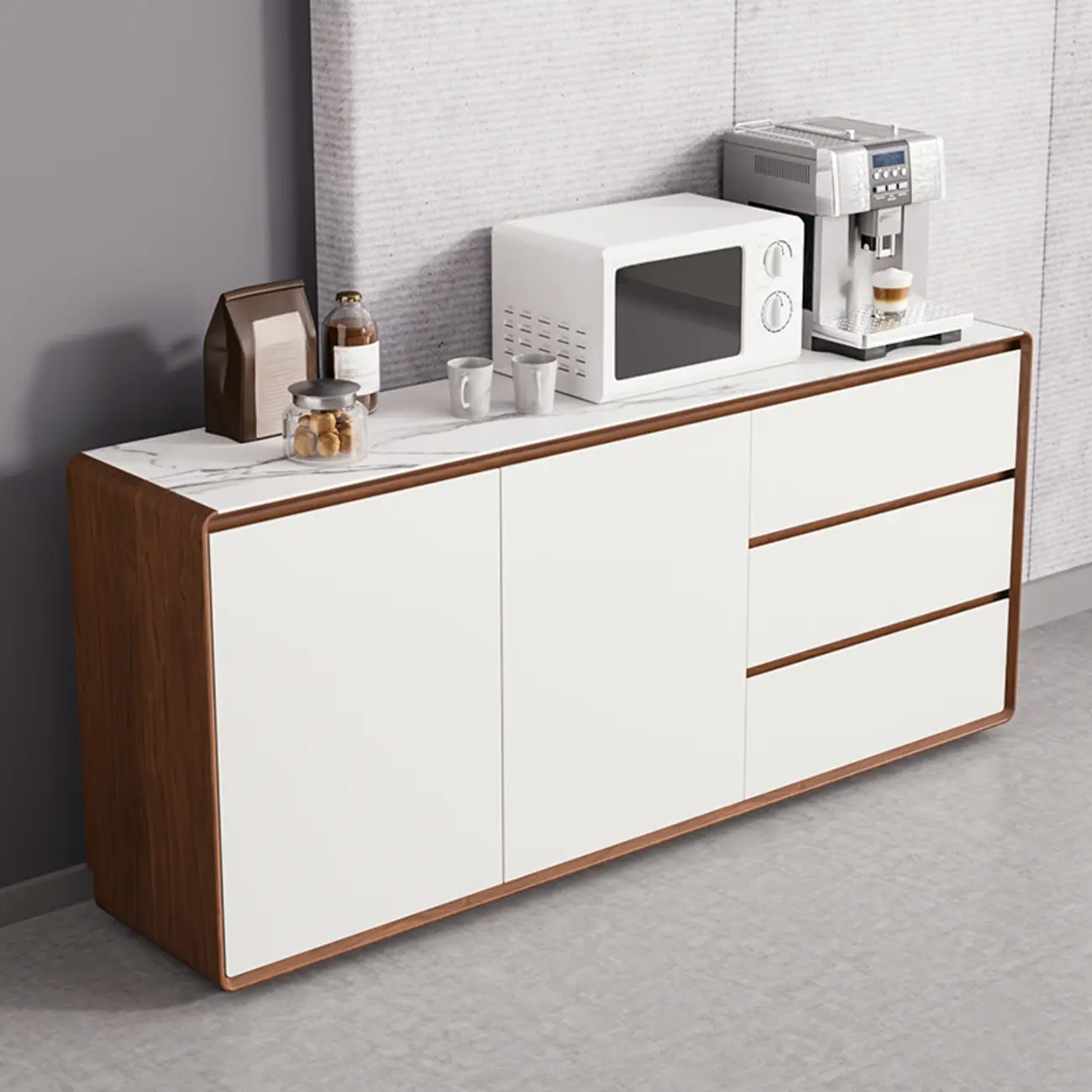 Modern Wooden Sideboard with Drawers for Kitchen Image - 9 | homeyfad