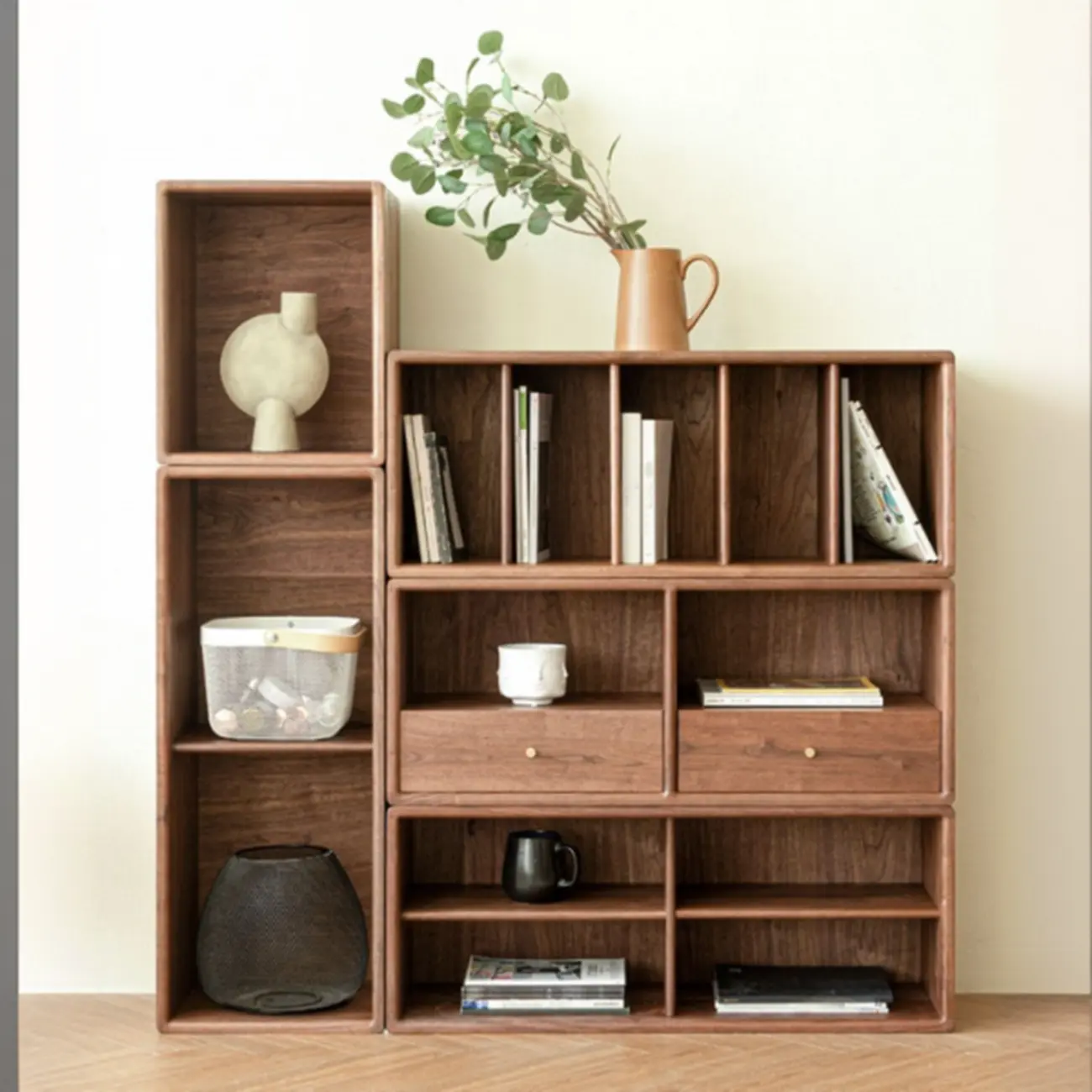 Modern Pine Rectangular Accent Cabinet for Home Display Image - 3 | homeyfad