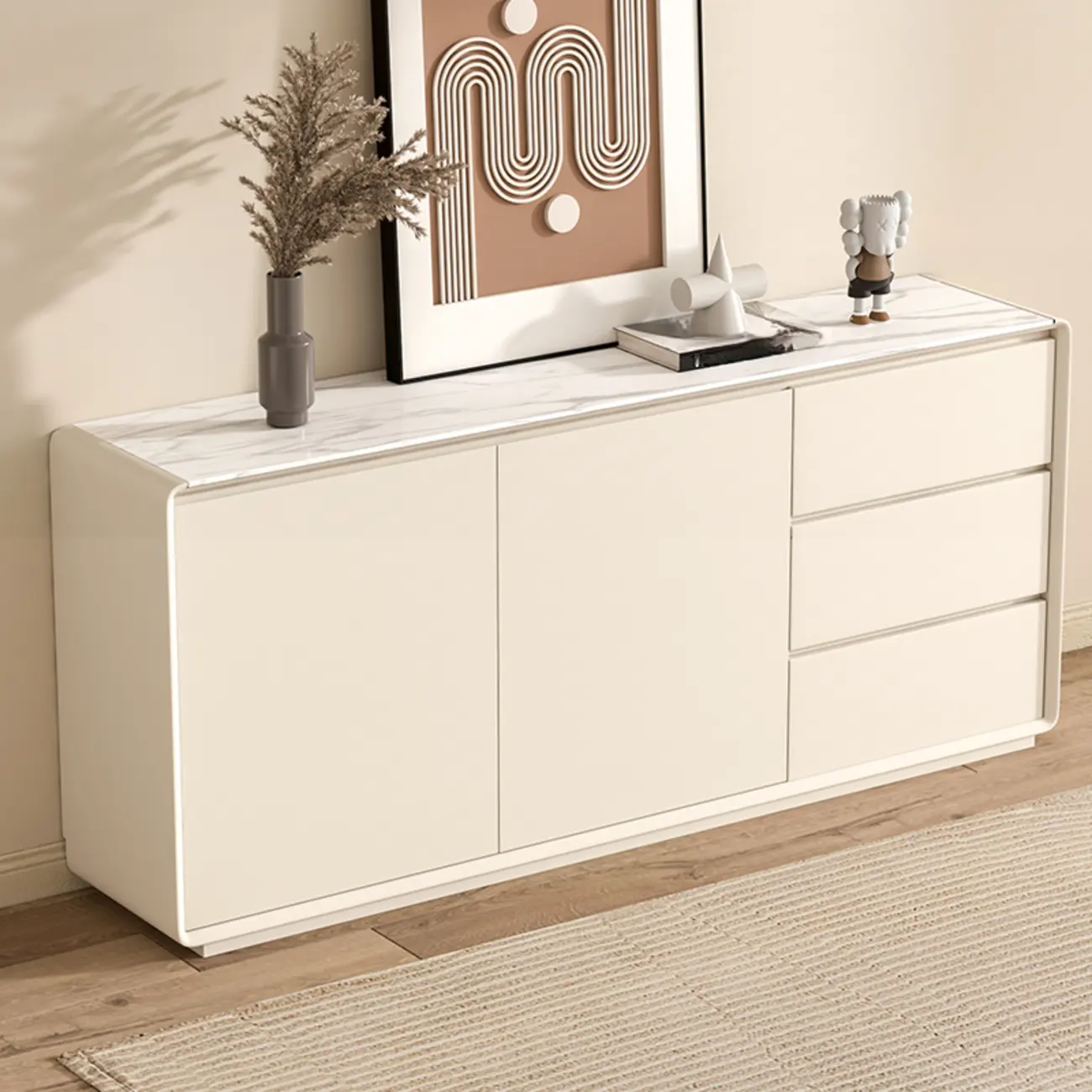 Modern Wooden Sideboard with Drawers for Kitchen Image - 13 | homeyfad