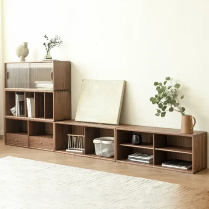 Modern Pine Rectangular Accent Cabinet for Home Display Image - 1