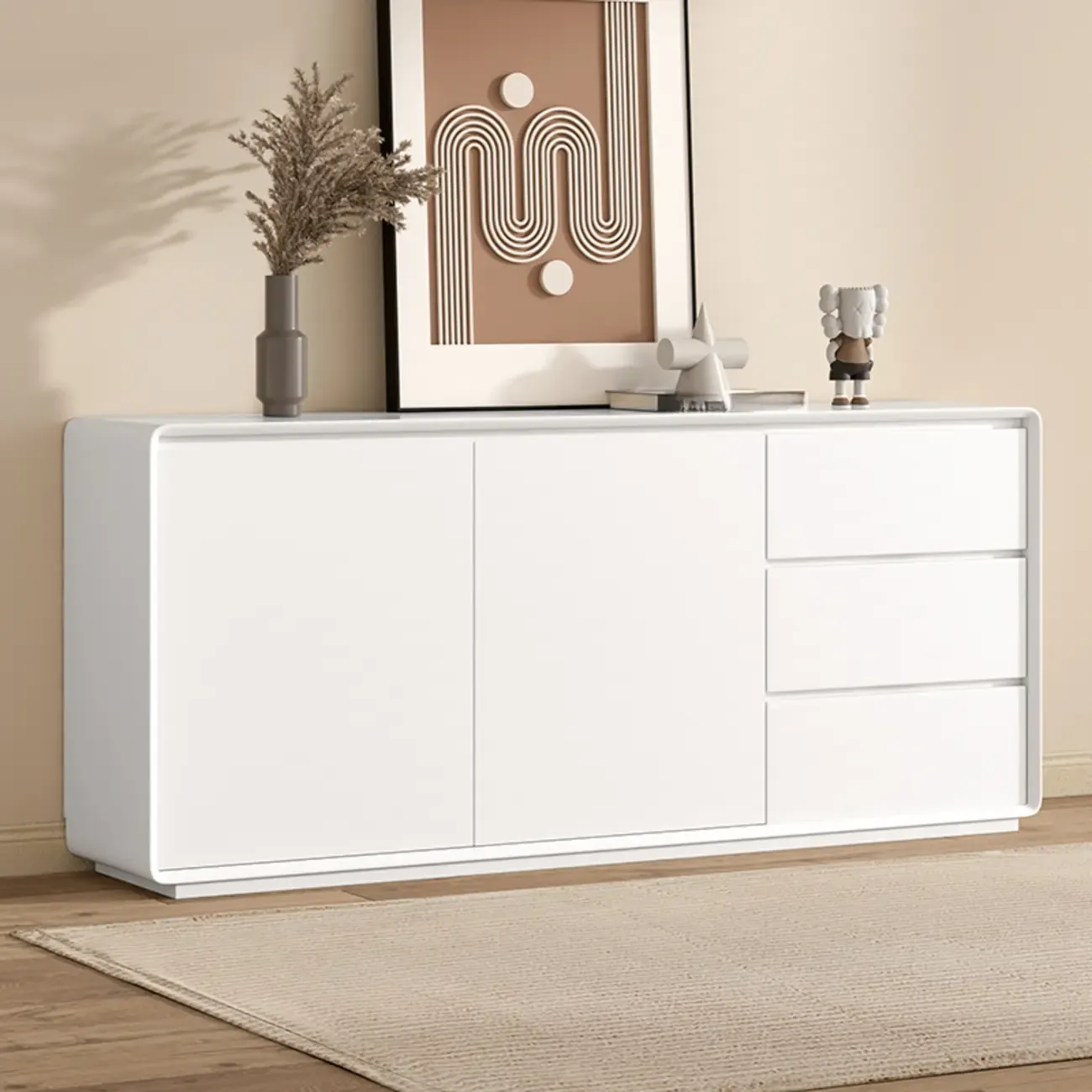 Modern Wooden Sideboard with Drawers for Kitchen Image - 15