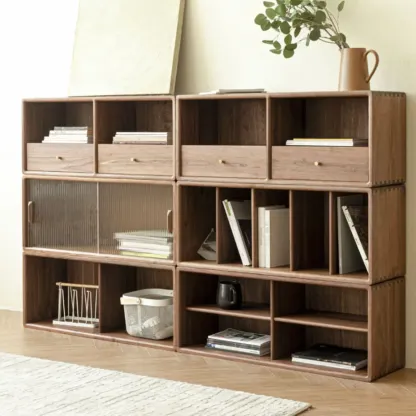 Modern Pine Rectangular Accent Cabinet for Home Display Image - 8