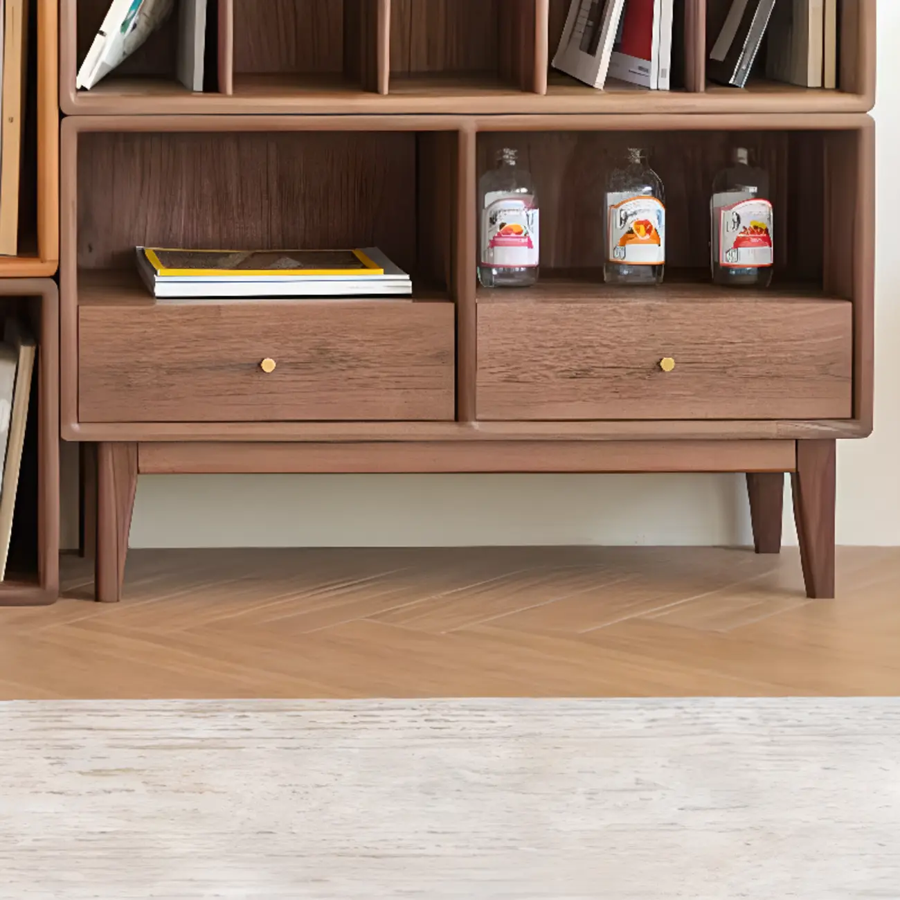 Modern Pine Rectangular Accent Cabinet for Home Display Image - 13 | homeyfad