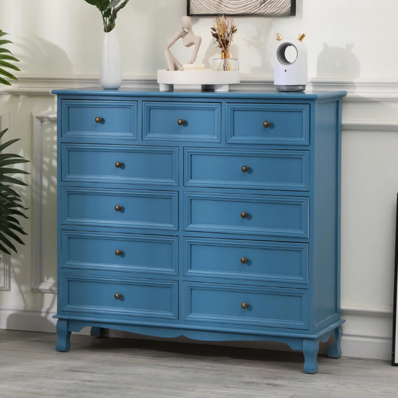 Rustic White Wooden Cabinet for Living Room with Drawers Image - 15 | homeyfad