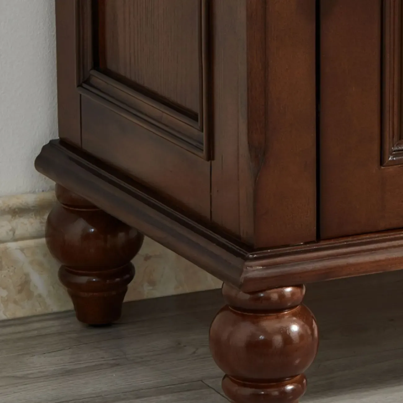 Vintage Ash Wooden Standard Accent Cabinet with 1 Drawer Image - 7