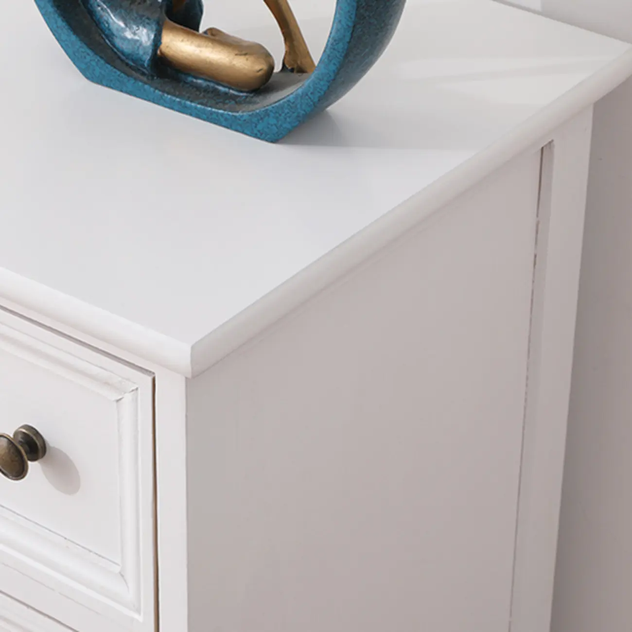 Rustic White Wooden Cabinet for Living Room with Drawers Image - 18 | homeyfad