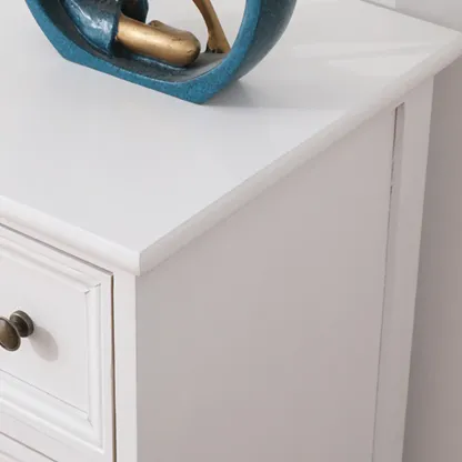 Rustic White Wooden Cabinet for Living Room with Drawers Image - 18