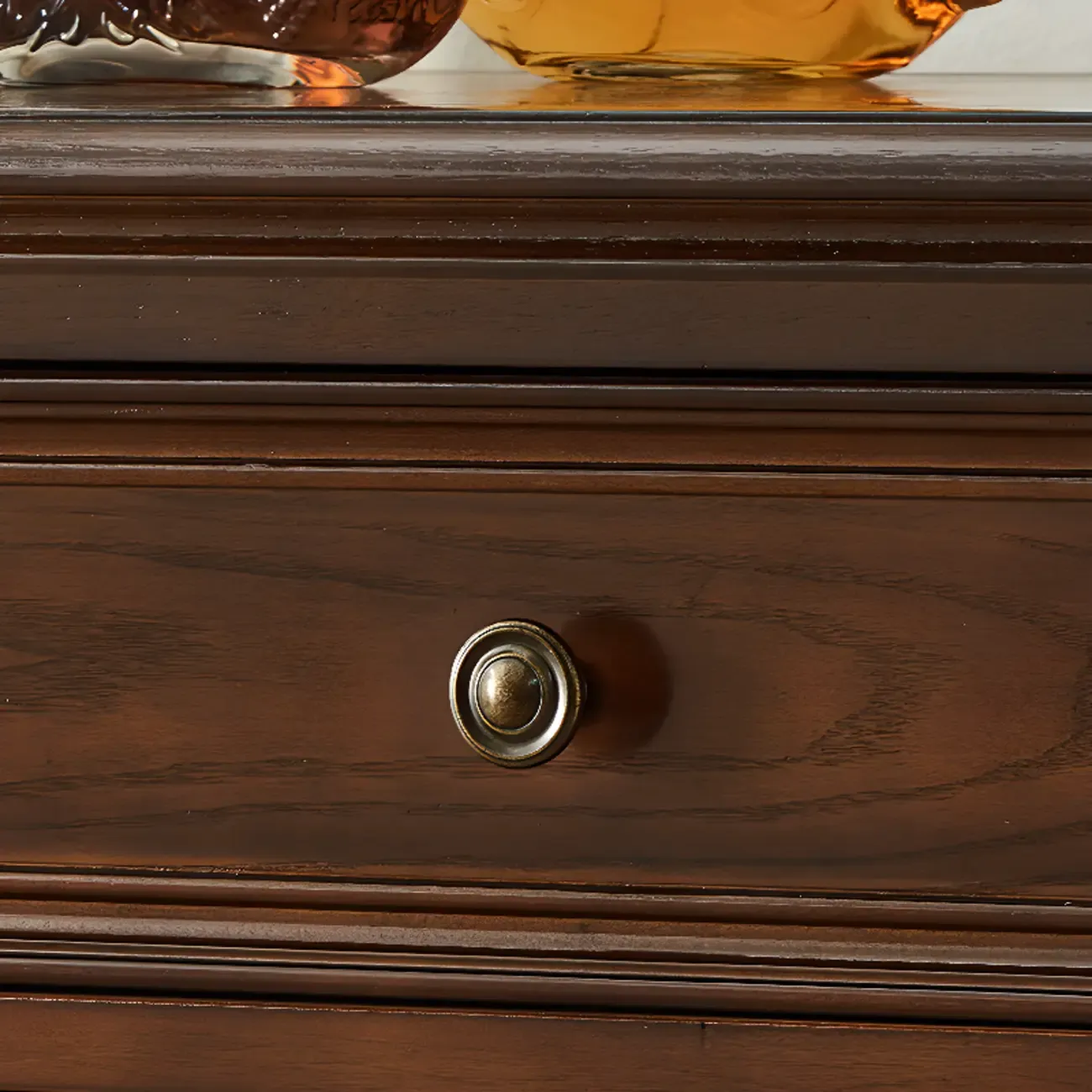 Vintage Ash Wooden Standard Accent Cabinet with 1 Drawer Image - 8