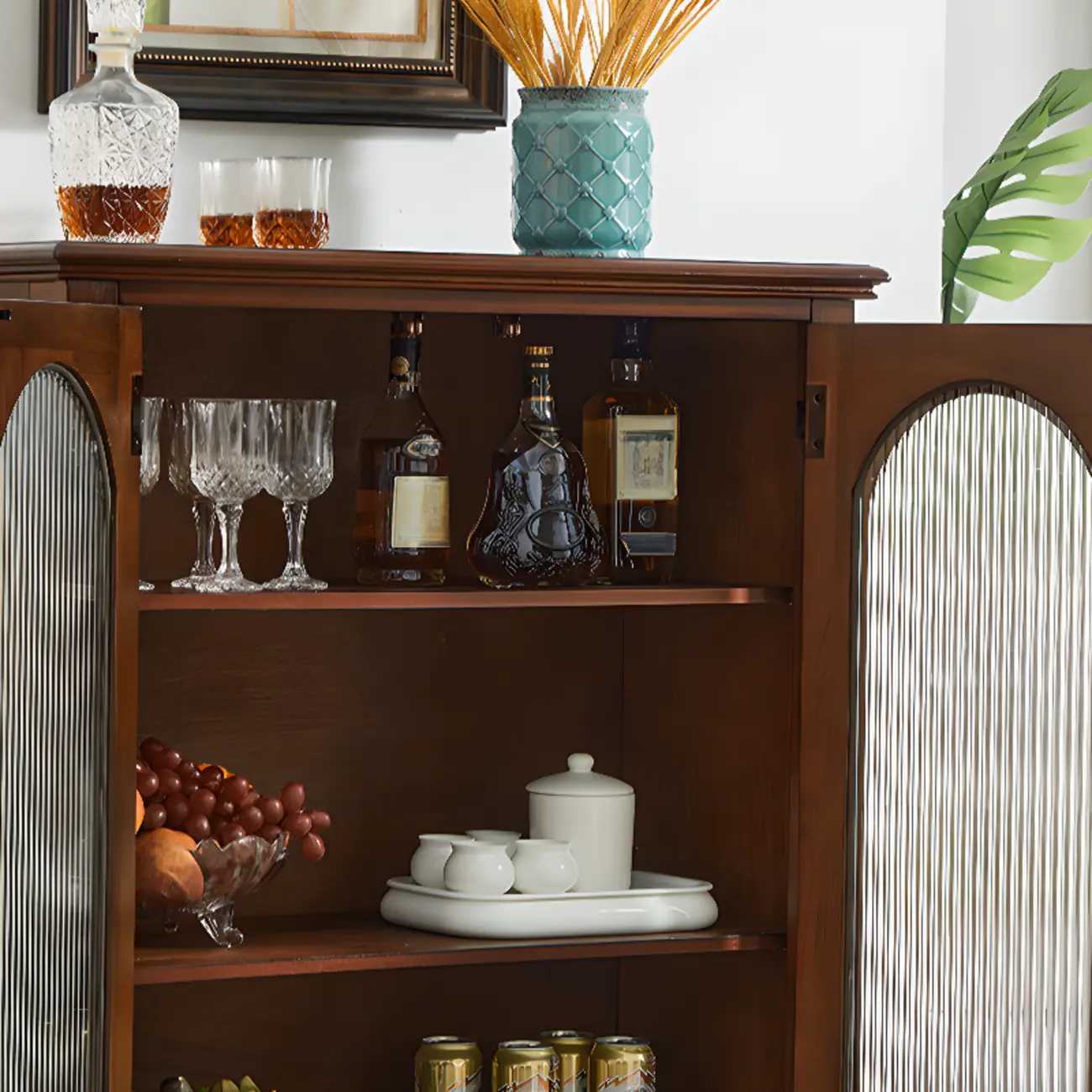 Vintage Ash Wooden Standard Accent Cabinet with 1 Drawer Image - 11 | homeyfad