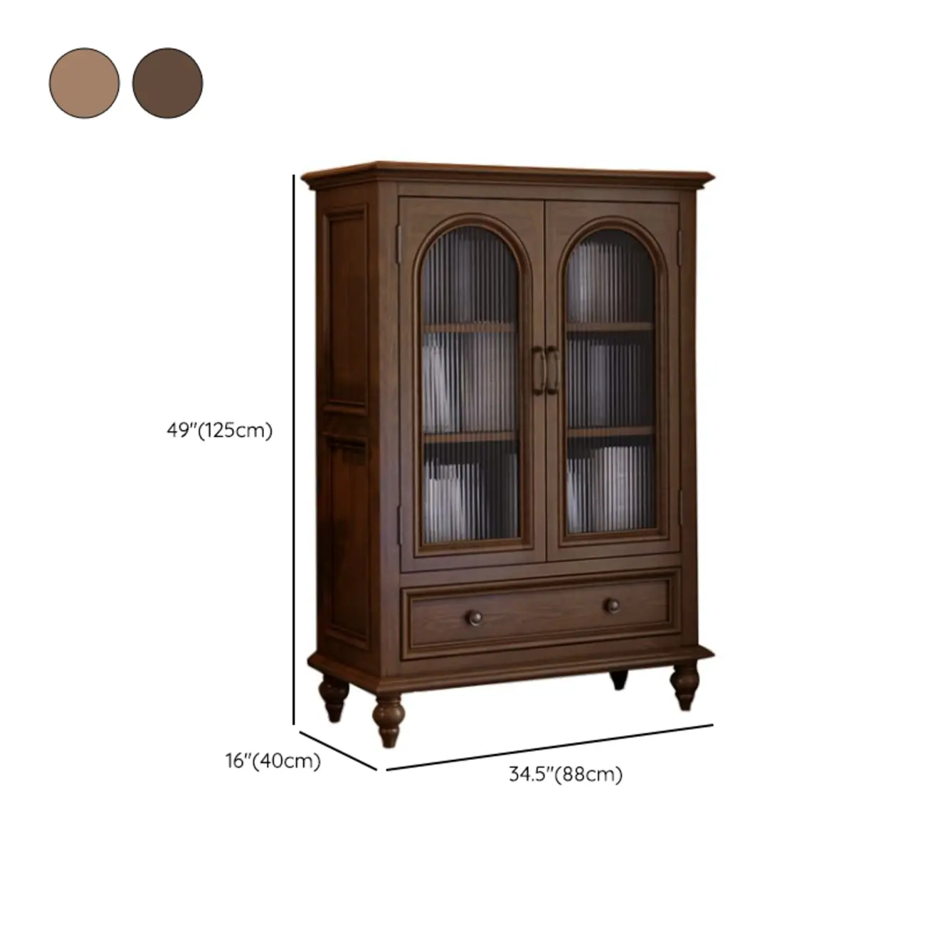 Vintage Ash Wooden Standard Accent Cabinet with 1 Drawer #size | homeyfad