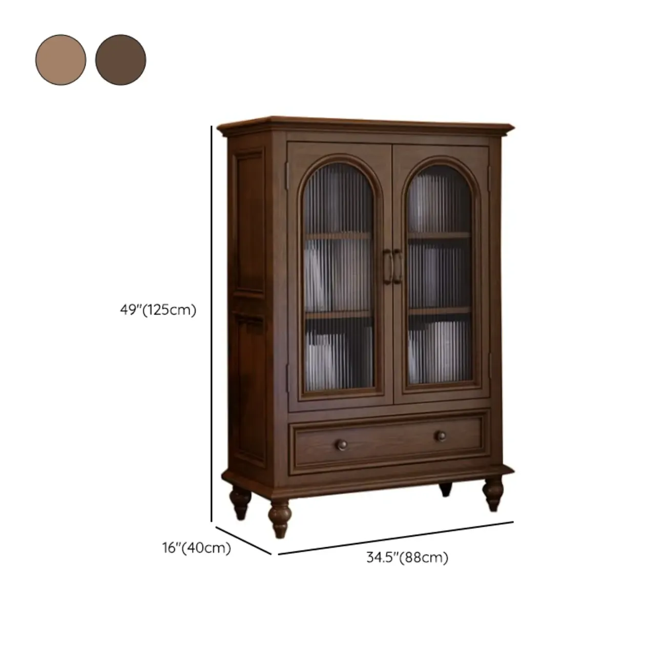 Vintage Ash Wooden Standard Accent Cabinet with 1 Drawer #size