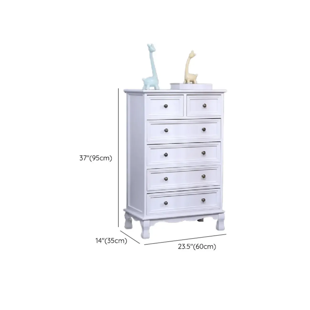 Rustic White Wooden Cabinet for Living Room with Drawers Image - 24