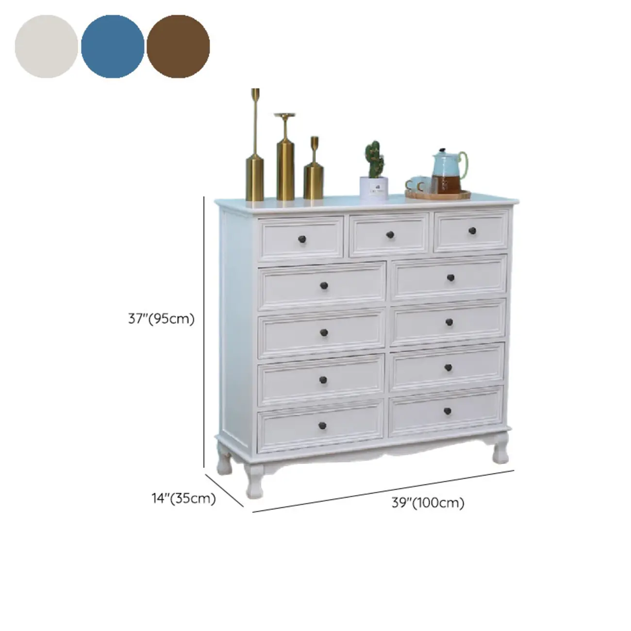 Rustic White Wooden Cabinet for Living Room with Drawers Image - 26 | homeyfad