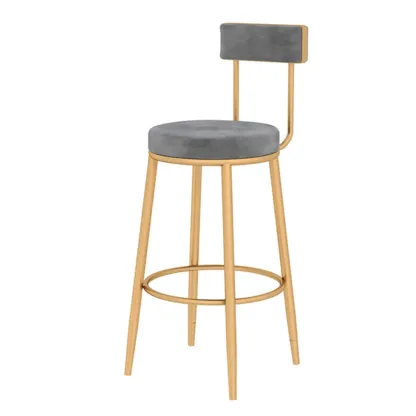 Durable Upholstered Metal Bar Stools with Footrest for Kitchen Image - 11