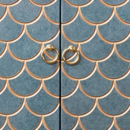 Glam Rectangular Cabinet for Home with Regular Patterns Image - 9